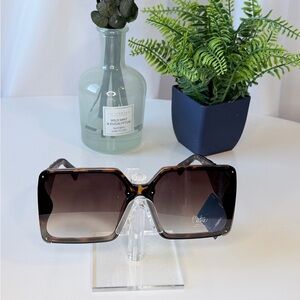 Bob Mackie Tortoiseshell Square Sunglasses with Brown Lenses